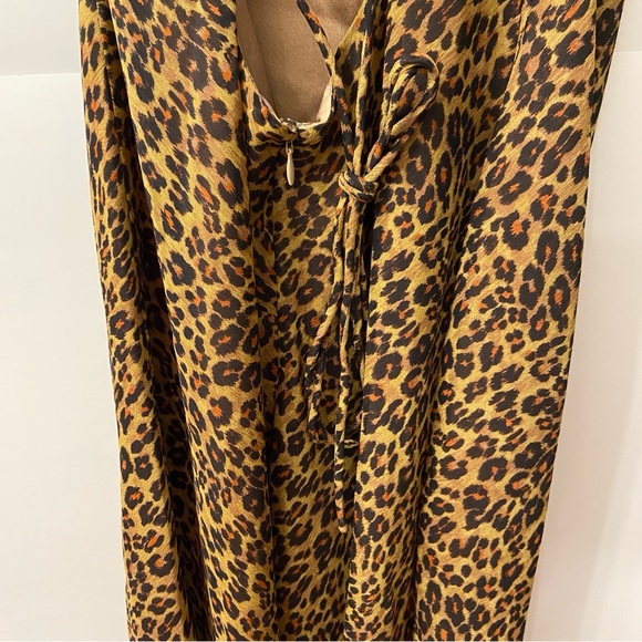 NWT STAUD Mini Bellamy Leopard Print Spaghetti Strap Dress L - Picture 11 of 15